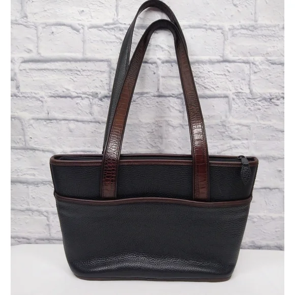 Vintage Brighton Leather Shoulder Bag Black Brown - Picture 2 of 12